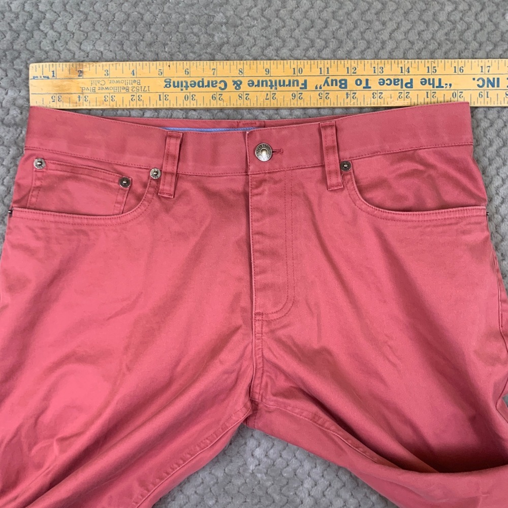 Brooks Brothers Advantage Chino Pants Mens 32x30 Salmon Pink Stretch Lightweight - Picture 7 of 10